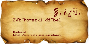 Záhorszki Ábel névjegykártya